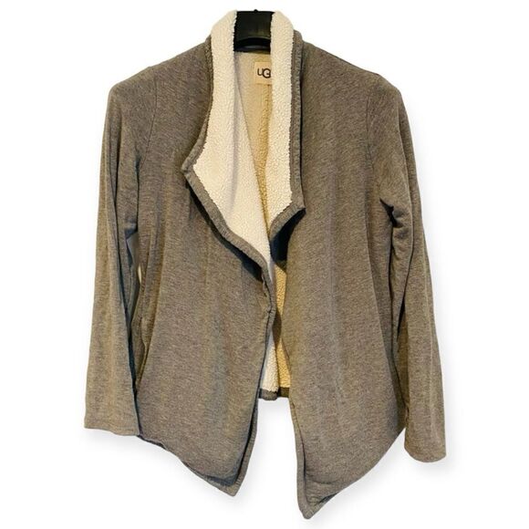 Ugg Faux Shearling Shawl Cardigan Size XS - Picture 3 of 7